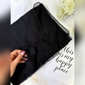خرید اینترنتی شال مشکی دور گیپور برشکاوارداتی