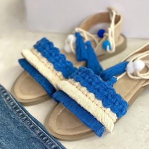 صندل مکرومه بافی زنانه مدل اسمان 04