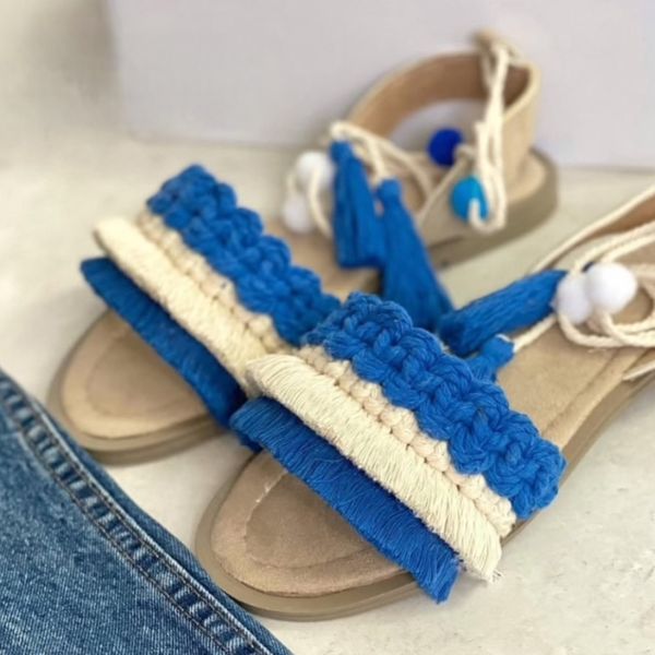 صندل مکرومه بافی زنانه مدل اسمان 04