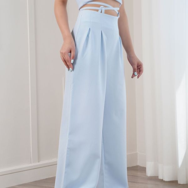 شلوار پارچه ایی بگ آبی