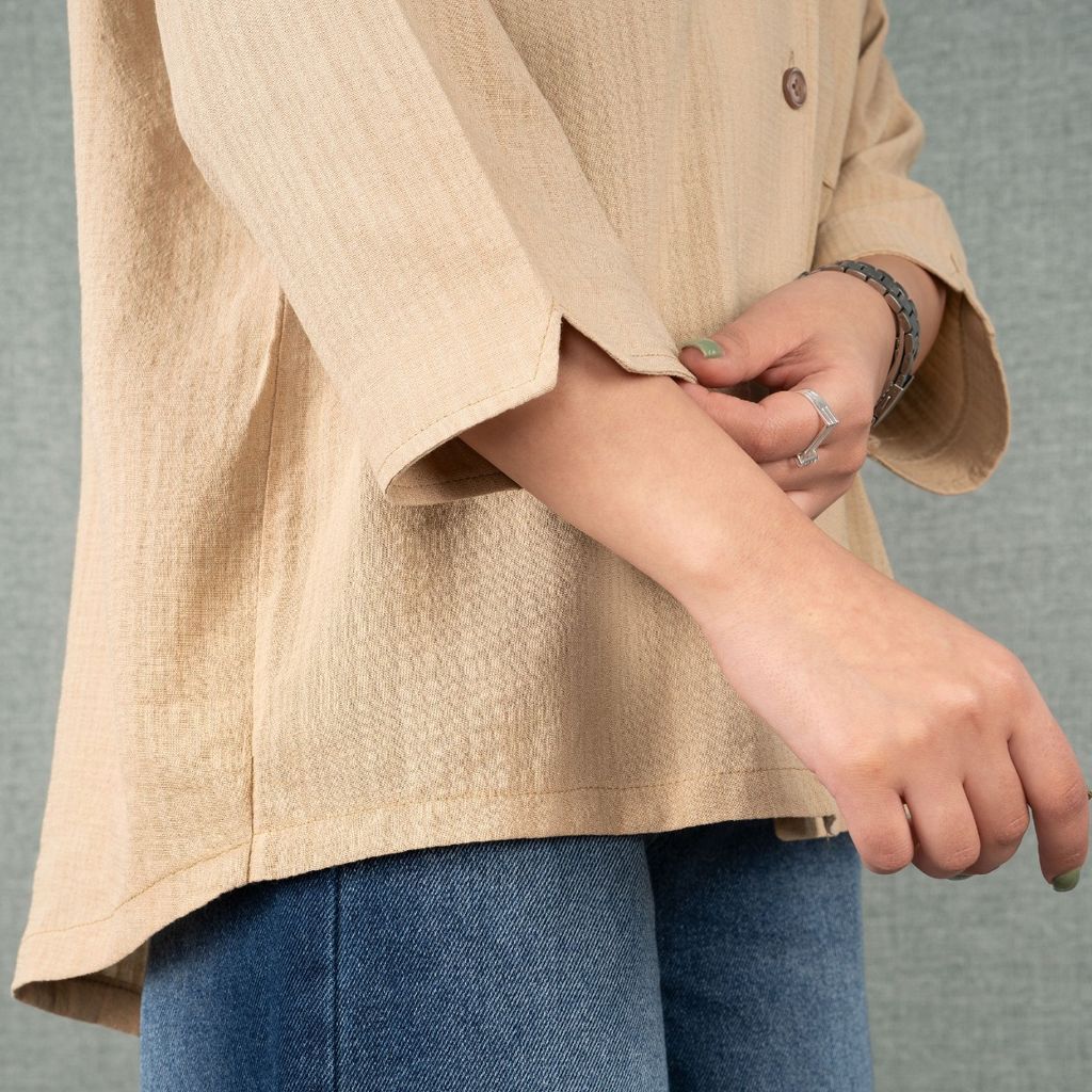 خرید آنلاین شومیز لینن نسکافه ای