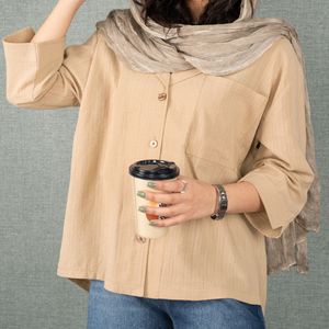 خرید اینترنتی شومیز لینن نسکافه ای