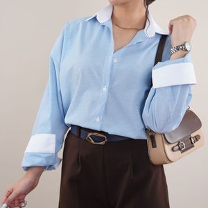 مشخصات شومیز مانتویی راه راه دنیا