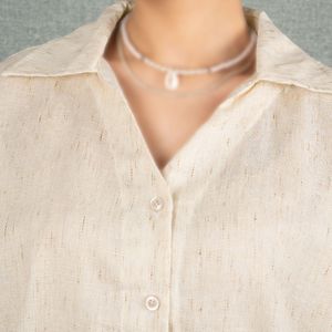 خرید آنلاین شومیز مانتویی کرم
