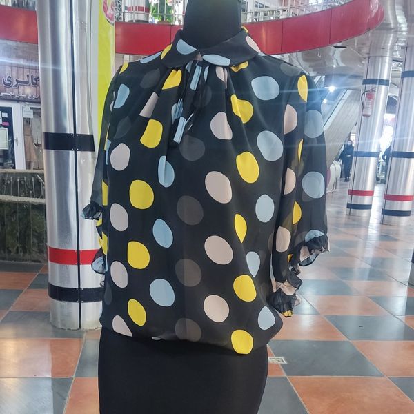 شومیز کرپ حریر گت دار کد پیانو