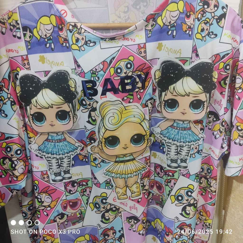 مشخصات تیشرت لانگ دخترانه سه بعدی