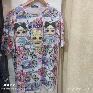 مشخصات تیشرت لانگ دخترانه سه بعدی