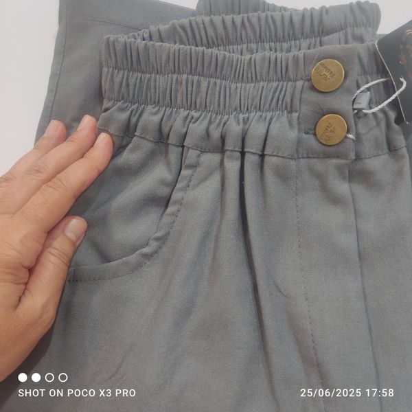 شلوار نیم بگ زنانه کتان بنگال کد 335