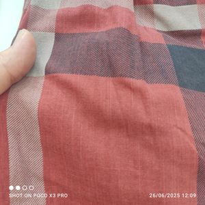 خرید اینترنتی شلوار دخترانه کتان گت دار چهار خونه کد 1050