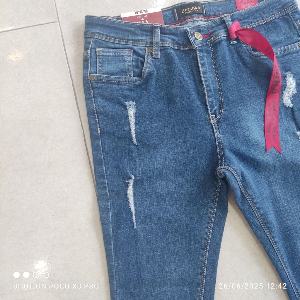 خرید آنلاین شلوار لی جذب زاپدار قد 85 برند برشکا
