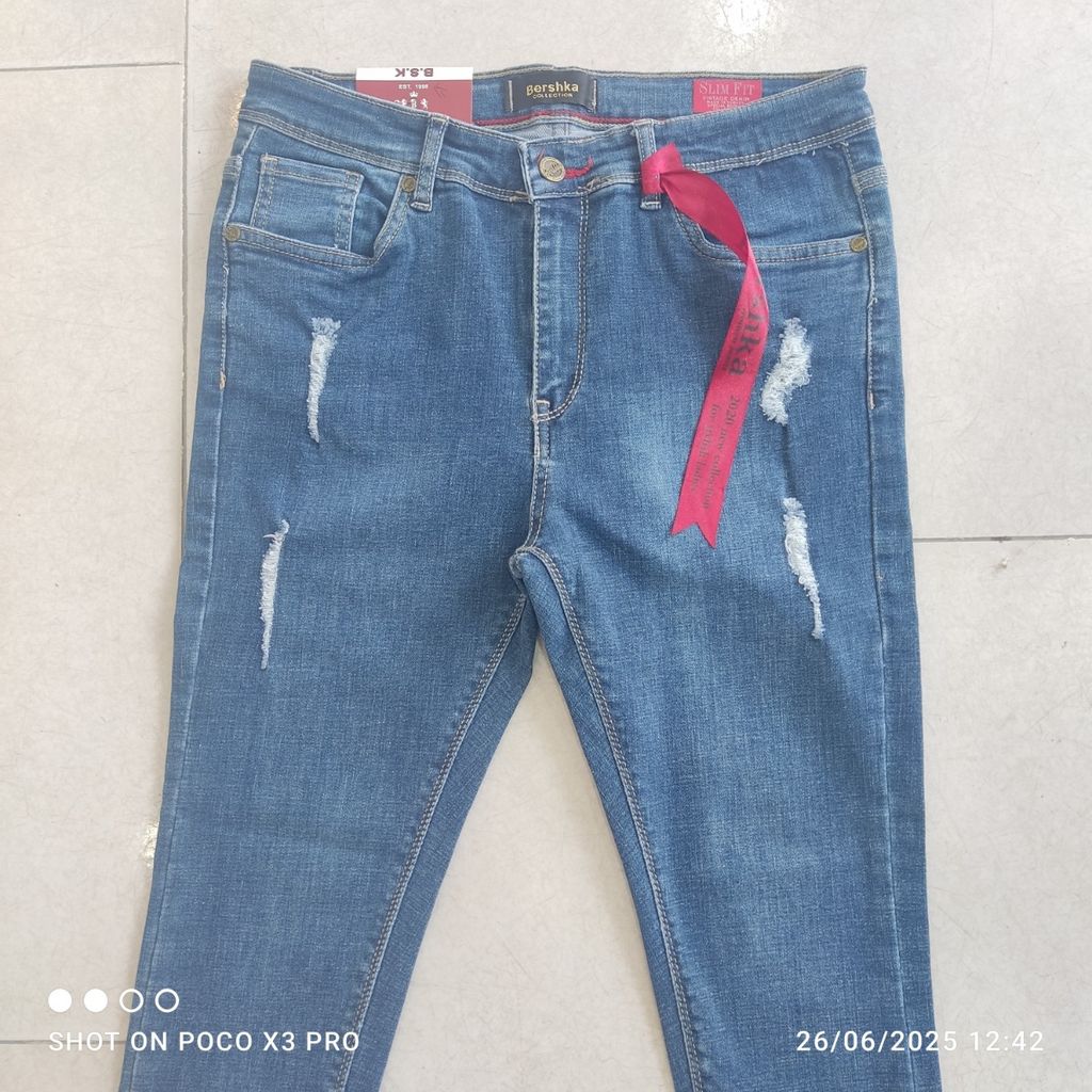 فروش اینترنتی شلوار لی جذب زاپدار قد 85 برند برشکا
