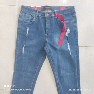 فروش اینترنتی شلوار لی جذب زاپدار قد 85 برند برشکا
