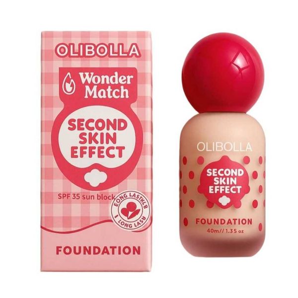 کرم پودر مایع ضد آب اولی بولا OLIBOLLA مدل Second Skin Effect حجم 40 میل