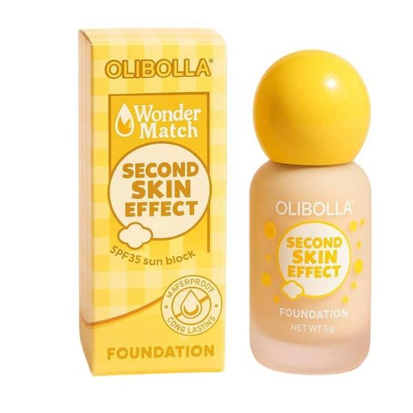 کرم پودر مایع ضد آب اولی بولا OLIBOLLA مدل Second Skin Effect حجم 40 میل
