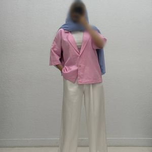 فروش اینترنتی شومیز کتان یقه شکاری