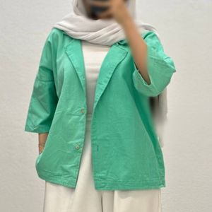 خرید آنلاین شومیز کتان یقه شکاری