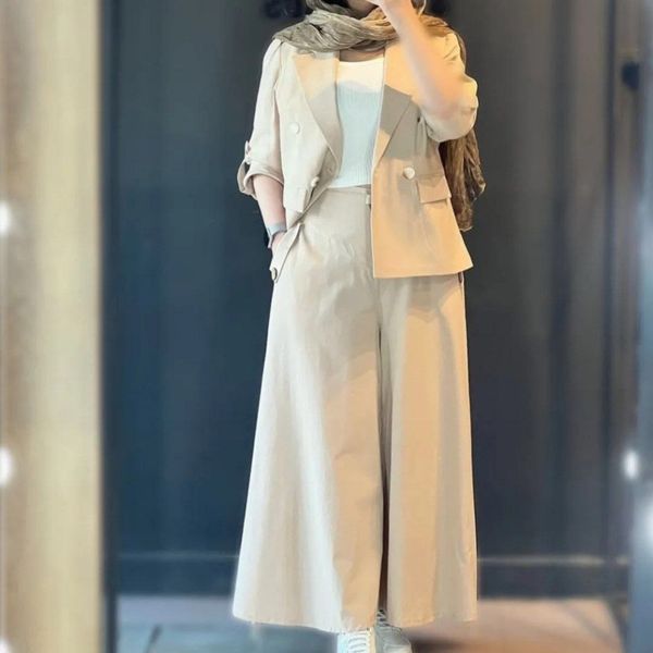 کت شلوار زنانه لنین پنبه نارنیا