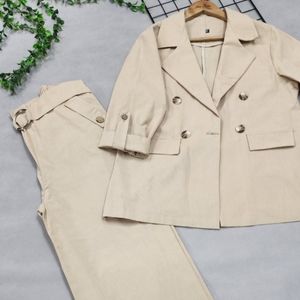 خرید انلاین کت شلوار زنانه لنین پنبه نارنیا