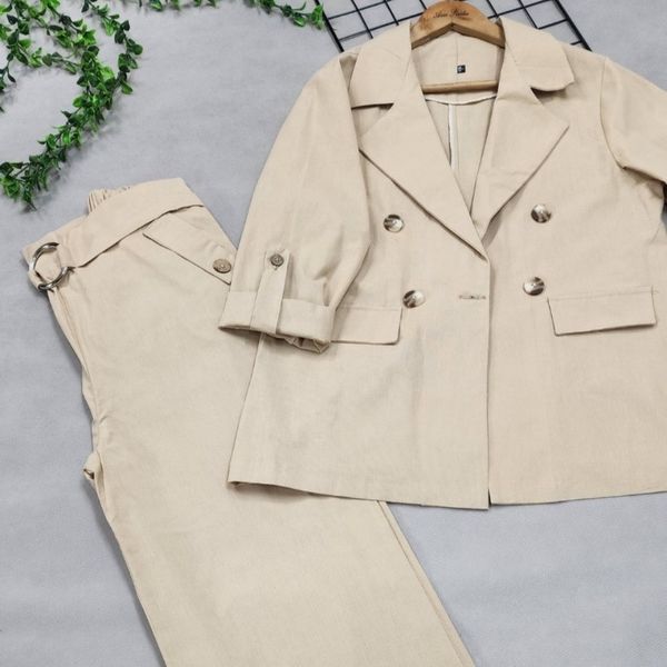 کت شلوار زنانه لنین پنبه نارنیا