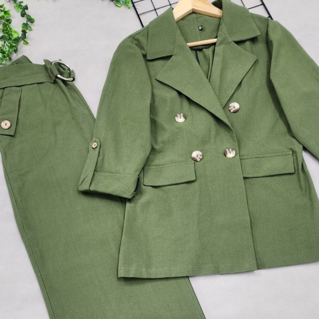 فروش اینترنتی کت شلوار زنانه لنین پنبه نارنیا