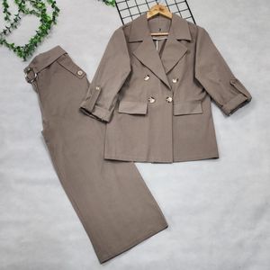 مشخصات کت شلوار زنانه لنین پنبه نارنیا