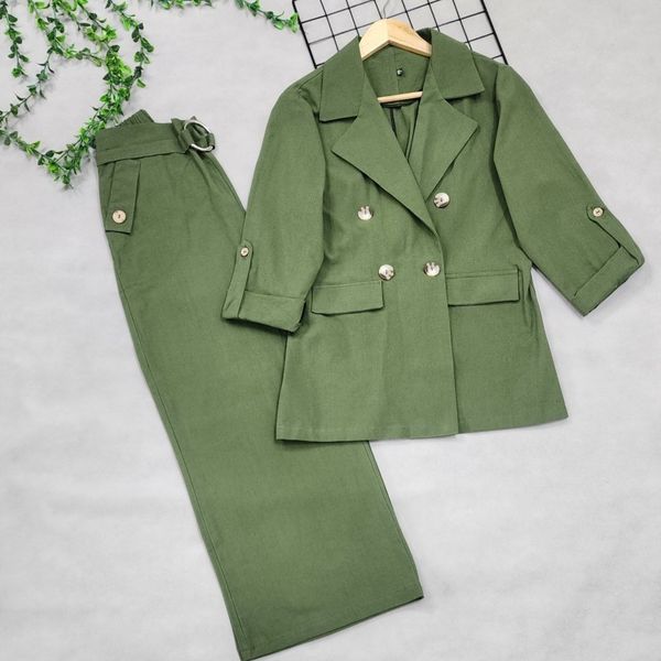 کت شلوار زنانه لنین پنبه نارنیا