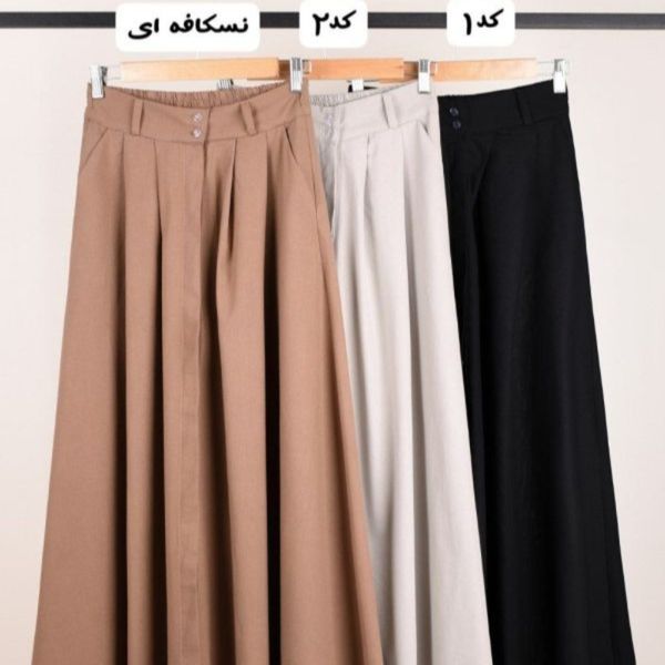 دامن لینن تمام دکمه