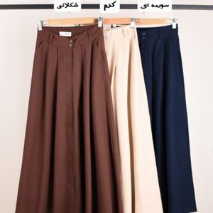 قیمت ارزان دامن لینن تمام دکمه