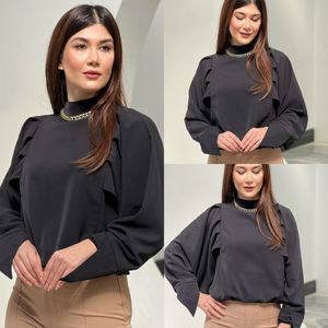 فروش اینترنتی شومیز مشکی محرمی مدل آستین خفاشی زنانه فری سایز