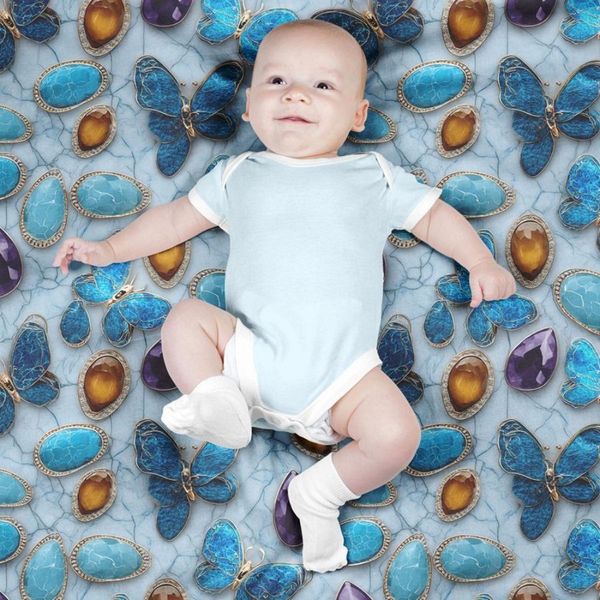 پارچه مخمل روبالشی پارچه باما طرح سه بعدی پروانه رنگی کد 5013827