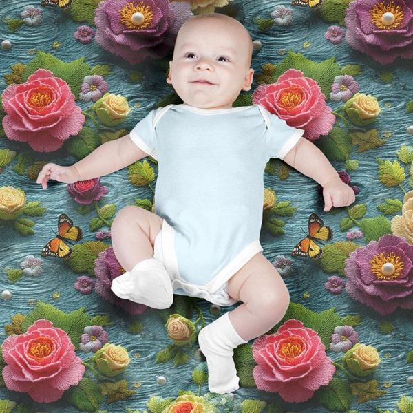 پارچه مخمل روبالشی پارچه باما طرح سه بعدی گل کد 5013830