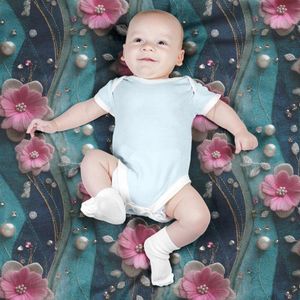 قیمت ارزان پارچه مخمل روبالشی پارچه باما طرح سه بعدی گل کد 5013831