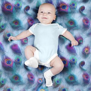 فروش اینترنتی پارچه مخمل کوسن مبل پارچه باما طرح سه بعدی پر رنگی کد 5013836