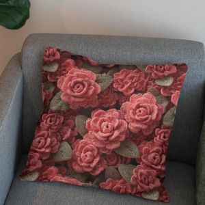 خرید انلاین پارچه مخمل کوسن مبل پارچه باما طرح سه بعدی گل کد 5013839