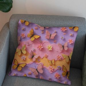 خرید اینترنتی پارچه مخمل کوسن مبل پارچه باما طرح سه بعدی پروانه کد 5013840