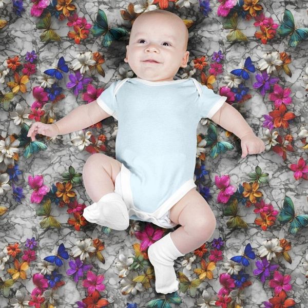 پارچه مخمل کوسن مبل پارچه باما طرح سه بعدی گل و پروانه کد 5013846