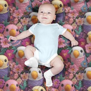 خرید آنلاین پارچه مخمل کوسن مبل پارچه باما طرح سه بعدی طوطی کیوت کد 5013853