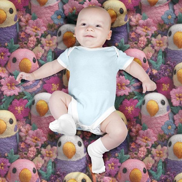 پارچه مخمل کوسن مبل پارچه باما طرح سه بعدی طوطی کیوت کد 5013853