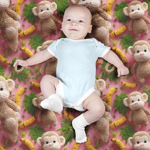 مشخصات پارچه مخمل روتختی یک نفره پارچه باما طرح سه بعدی میمون بازیگوش کد 5013860