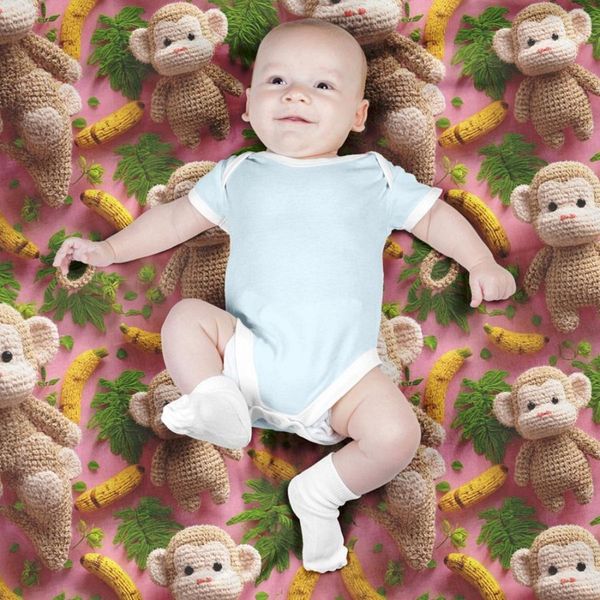 پارچه مخمل روتختی یک نفره پارچه باما طرح سه بعدی میمون بازیگوش کد 5013860