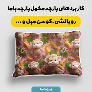 فروش اینترنتی پارچه مخمل روتختی یک نفره پارچه باما طرح سه بعدی میمون بازیگوش کد 5013860