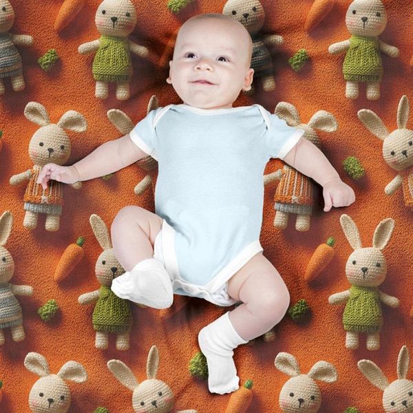 پارچه مخمل روتختی یک نفره پارچه باما طرح سه بعدی خرگوشی کد 5013864