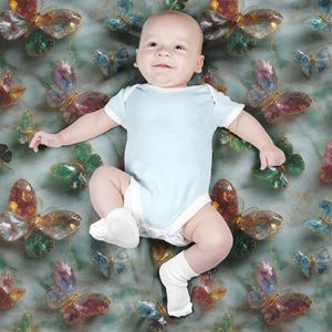 خرید اینترنتی پارچه مخمل روتختی یک نفره پارچه باما طرح سه بعدی پروانه کد 5013867