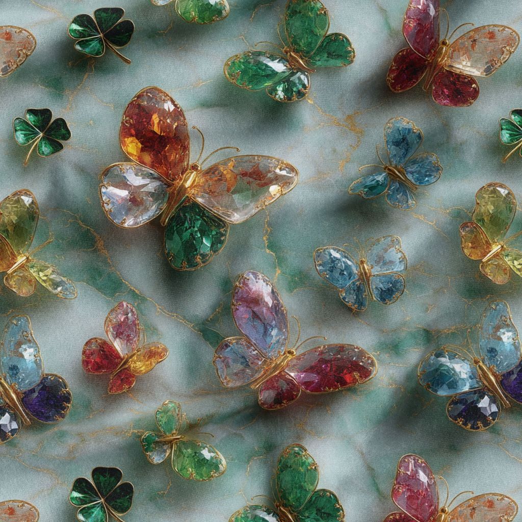 خرید اینترنتی پارچه مخمل روتختی یک نفره پارچه باما طرح سه بعدی پروانه کد 5013867