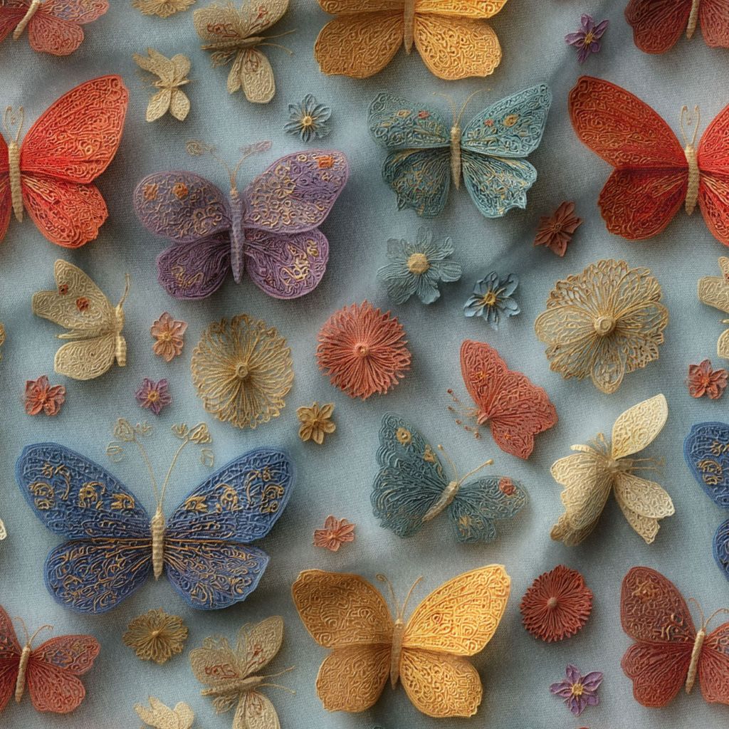 خرید اینترنتی پارچه مخمل روتختی یک نفره پارچه باما طرح سه بعدی پروانه کد 5013868
