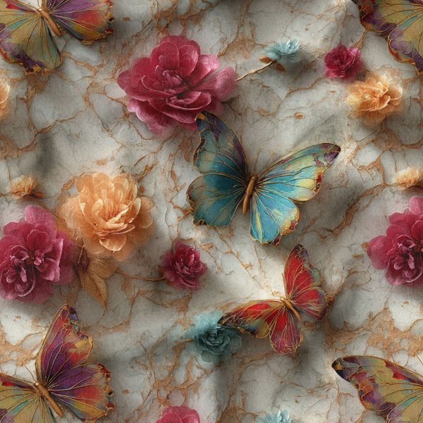 پارچه مخمل روتختی یک نفره پارچه باما طرح سه بعدی پروانه کد 5013870