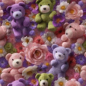 فروش اینترنتی پارچه مخمل روتختی یک نفره پارچه باما طرح سه بعدی عروسکی کد 5013872