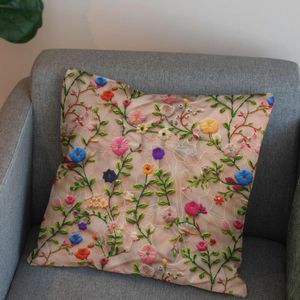فروش اینترنتی پارچه مخمل روتختی یک نفره پارچه باما طرح سه بعدی گل چینی کد 5013873