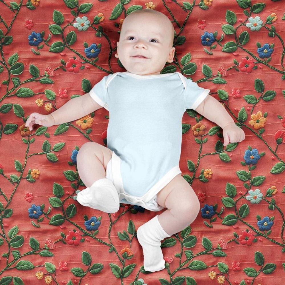 مشخصات پارچه مخمل روتختی یک نفره پارچه باما طرح سه بعدی گل چینی کد 5013874