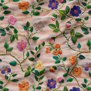 قیمت ارزان پارچه مخمل روتختی یک نفره پارچه باما طرح سه بعدی گل زیبا کد 5013875
